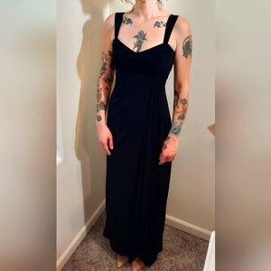 Amsale Black Sleeveless Faux Wrap Maxi Dress Size 6